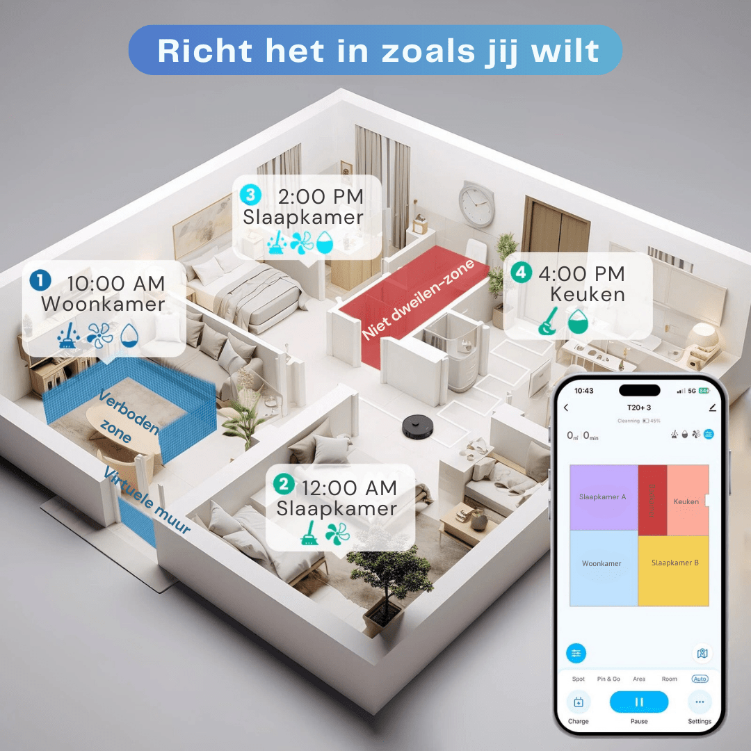 Robotstofzuiger met Dweilfunctie - Airrobo T20 - Robotmeester