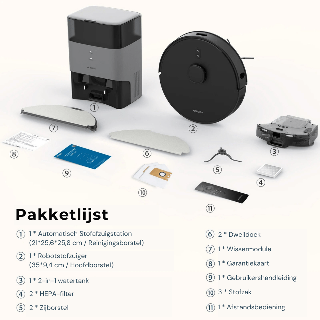 Robotstofzuiger met Dweilfunctie - Airrobo T20 - Robotmeester