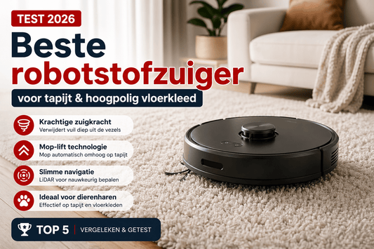 Beste robotstofzuiger voor tapijt en hoogpolig vloerkleed (test 2026) - Robotmeester