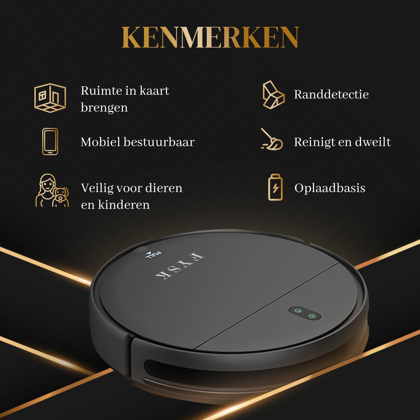 Robotstofzuiger met Dweilfunctie - Fysk G20 - Robotmeester