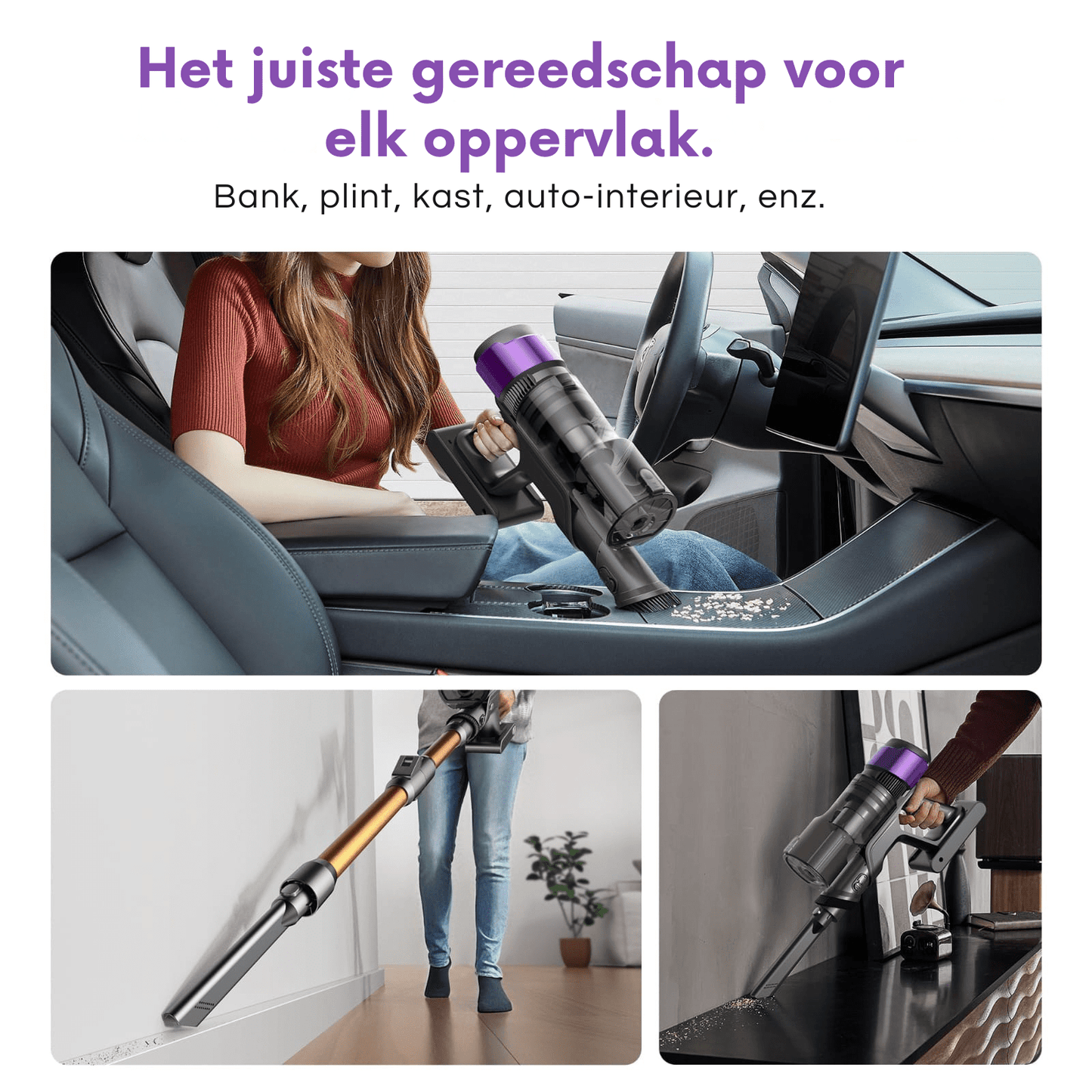 Ultenic U20 draadloze stofzuiger met 600W zuigkracht en een gebruiksduur van 60 minuten. - Zijaanzicht en design details
