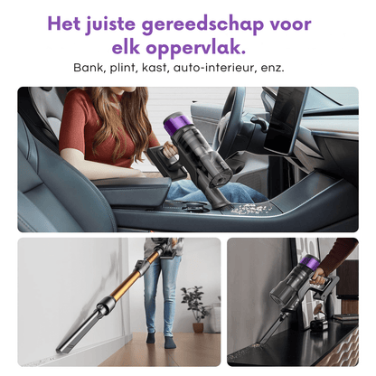 Ultenic U20 draadloze stofzuiger met 600W zuigkracht en een gebruiksduur van 60 minuten. - Zijaanzicht en design details