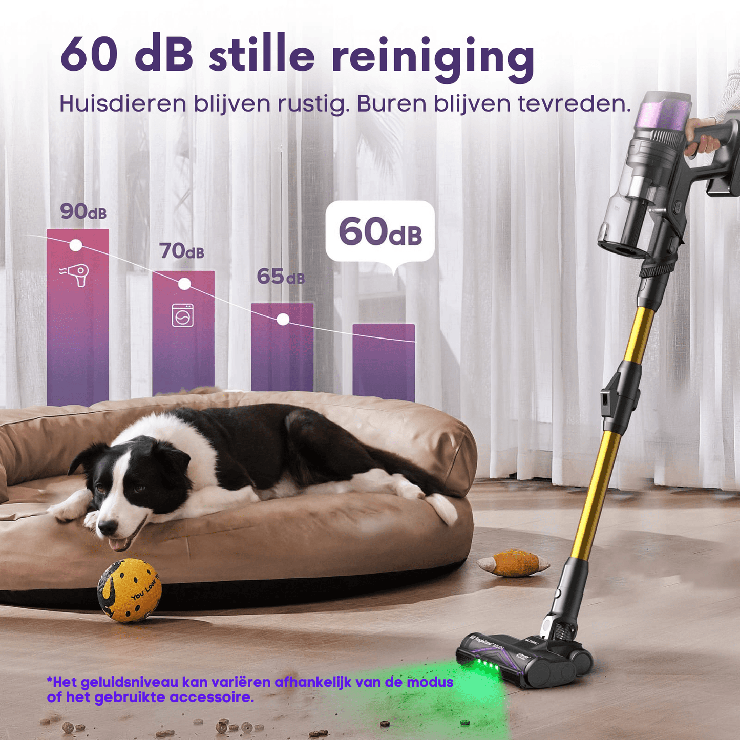 Ultenic U20 draadloze stofzuiger met 600W zuigkracht en een gebruiksduur van 60 minuten. - Kenmerken en functies