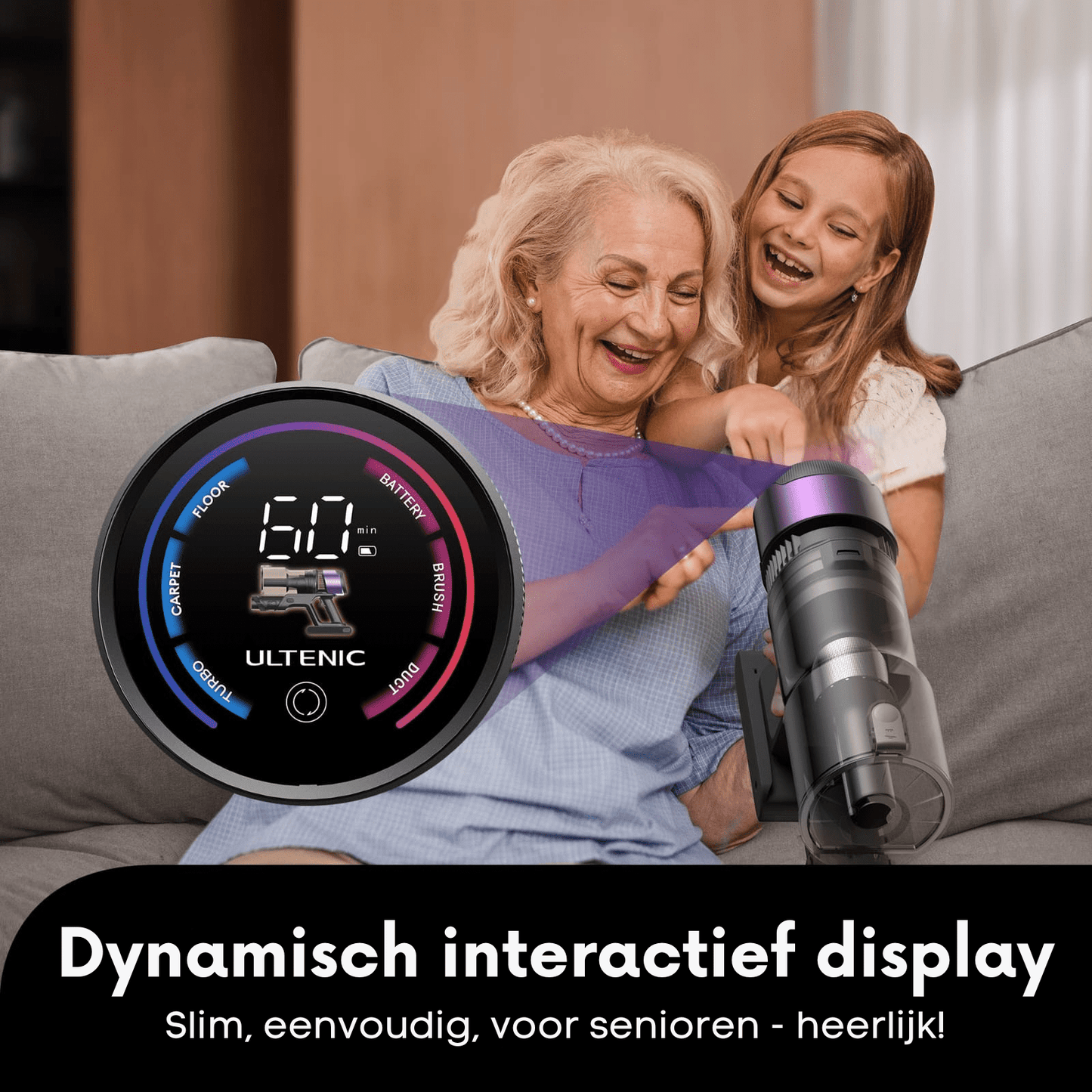 Ultenic U20 draadloze stofzuiger met 600W zuigkracht en een gebruiksduur van 60 minuten. - Accessoires en onderdelen