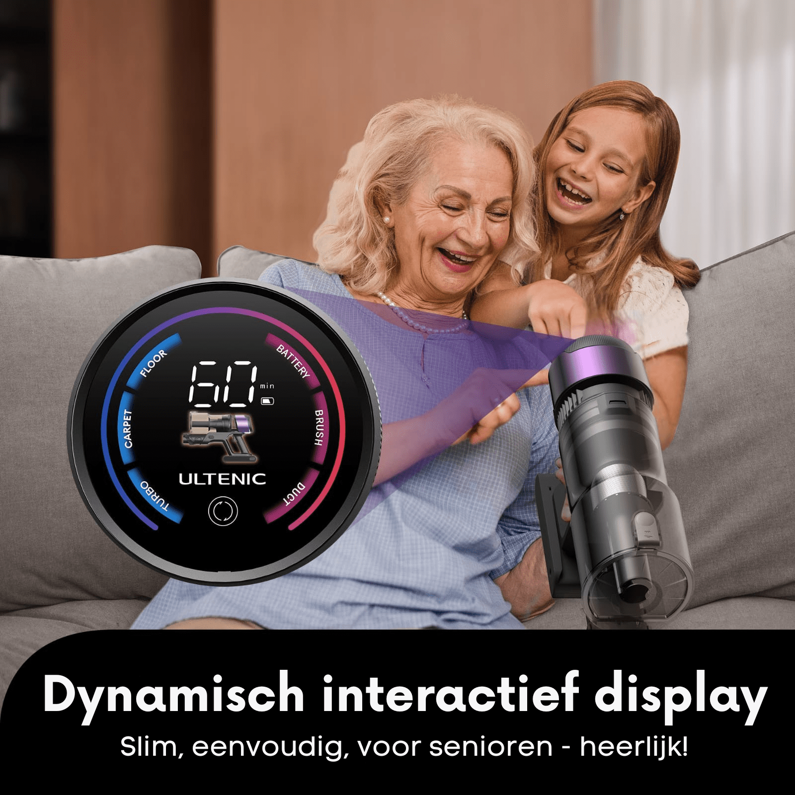 Ultenic U20 draadloze stofzuiger met 600W zuigkracht en een gebruiksduur van 60 minuten. - Accessoires en onderdelen