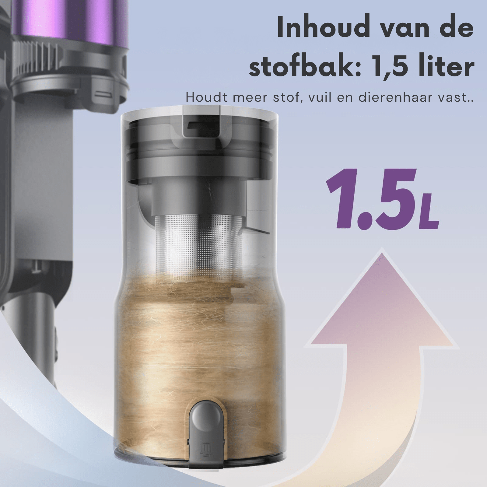 Ultenic U20 draadloze stofzuiger met 600W zuigkracht en een gebruiksduur van 60 minuten. - Complete set inhoud