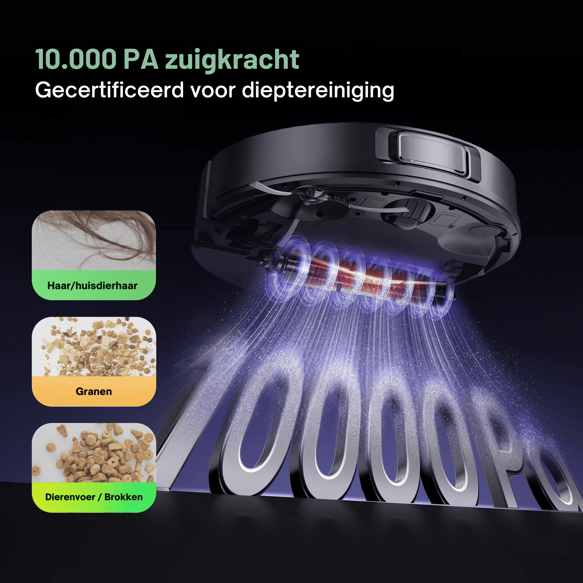 Vactidy Cleanova W15 Robot Vacuum 10000 Pa, LiDAR, Self - Empty - Robotmeester