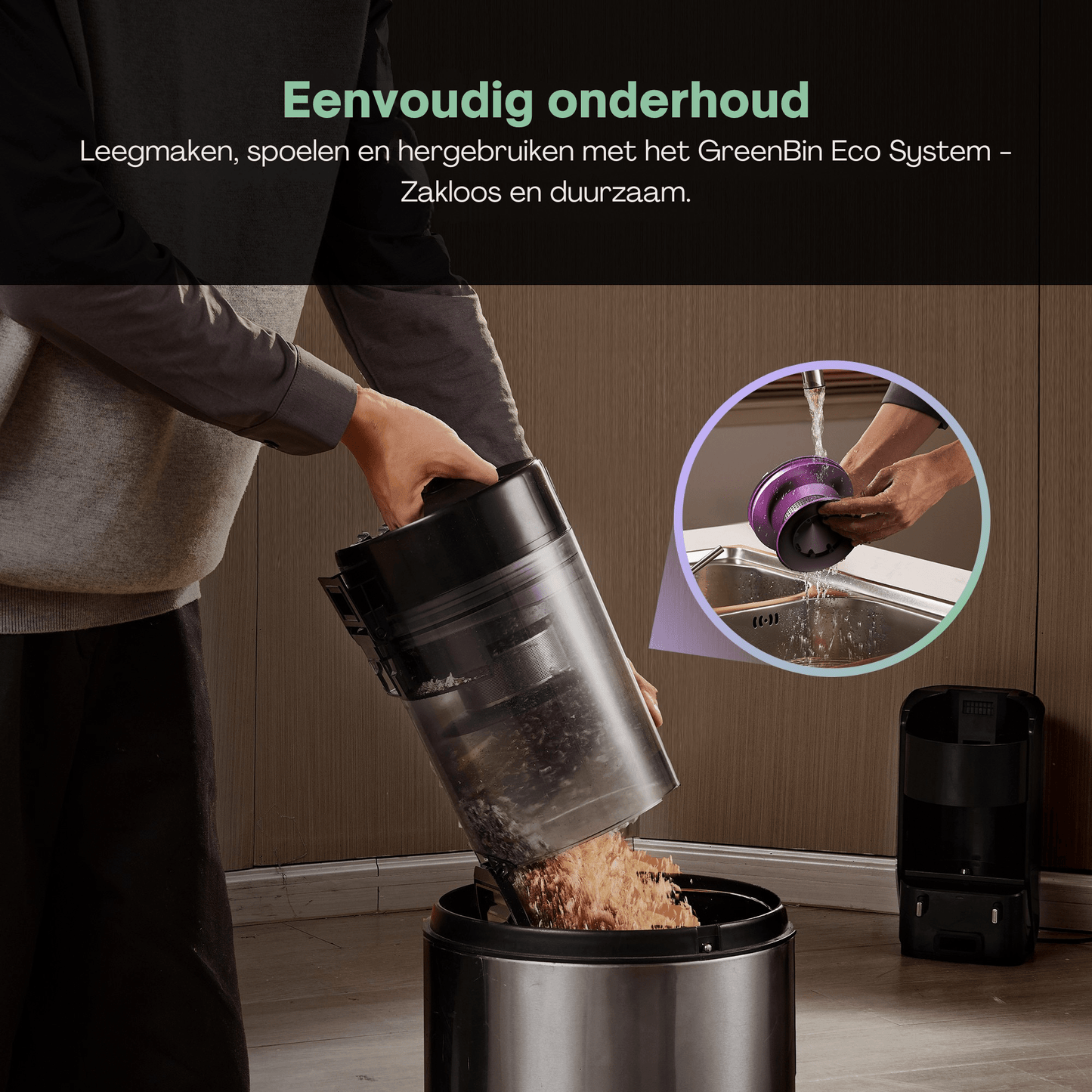 Vactidy Cleanova W15 Robot Vacuum 10000 Pa, LiDAR, Self - Empty - Robotmeester