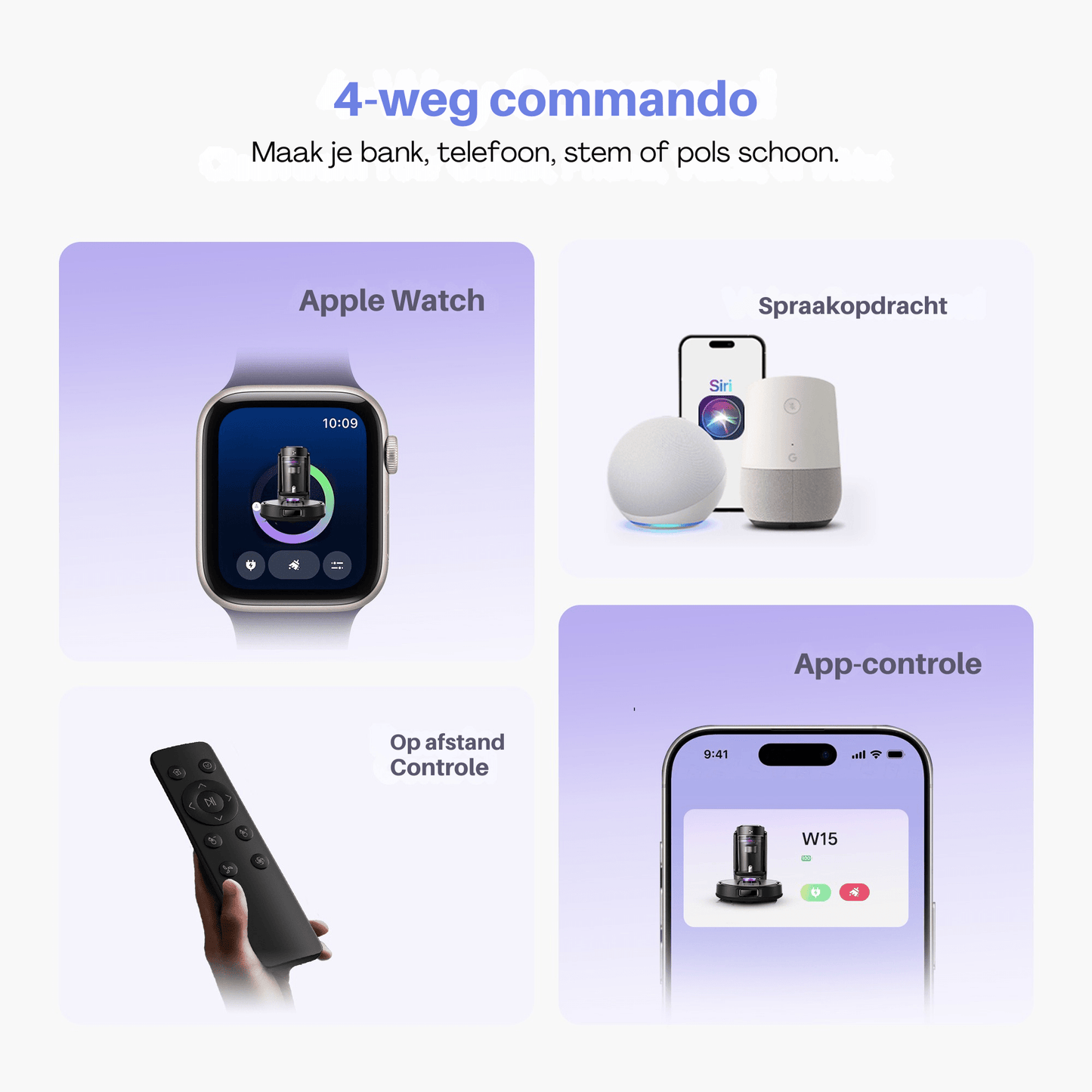 Vactidy Cleanova W15 Robot Vacuum 10000 Pa, LiDAR, Self - Empty - Robotmeester