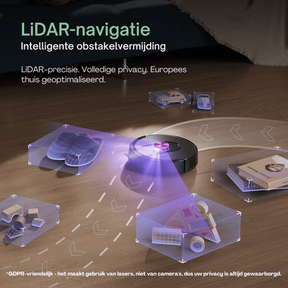 Vactidy Cleanova W15 Robot Vacuum 10000 Pa, LiDAR, Self - Empty - Robotmeester