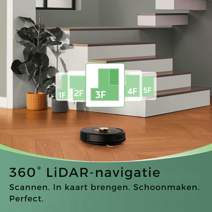 Vactidy Cleanova W9 Robot Vacuum – 9000 Pa, Smart LiDAR, Self - Empty - Robotmeester