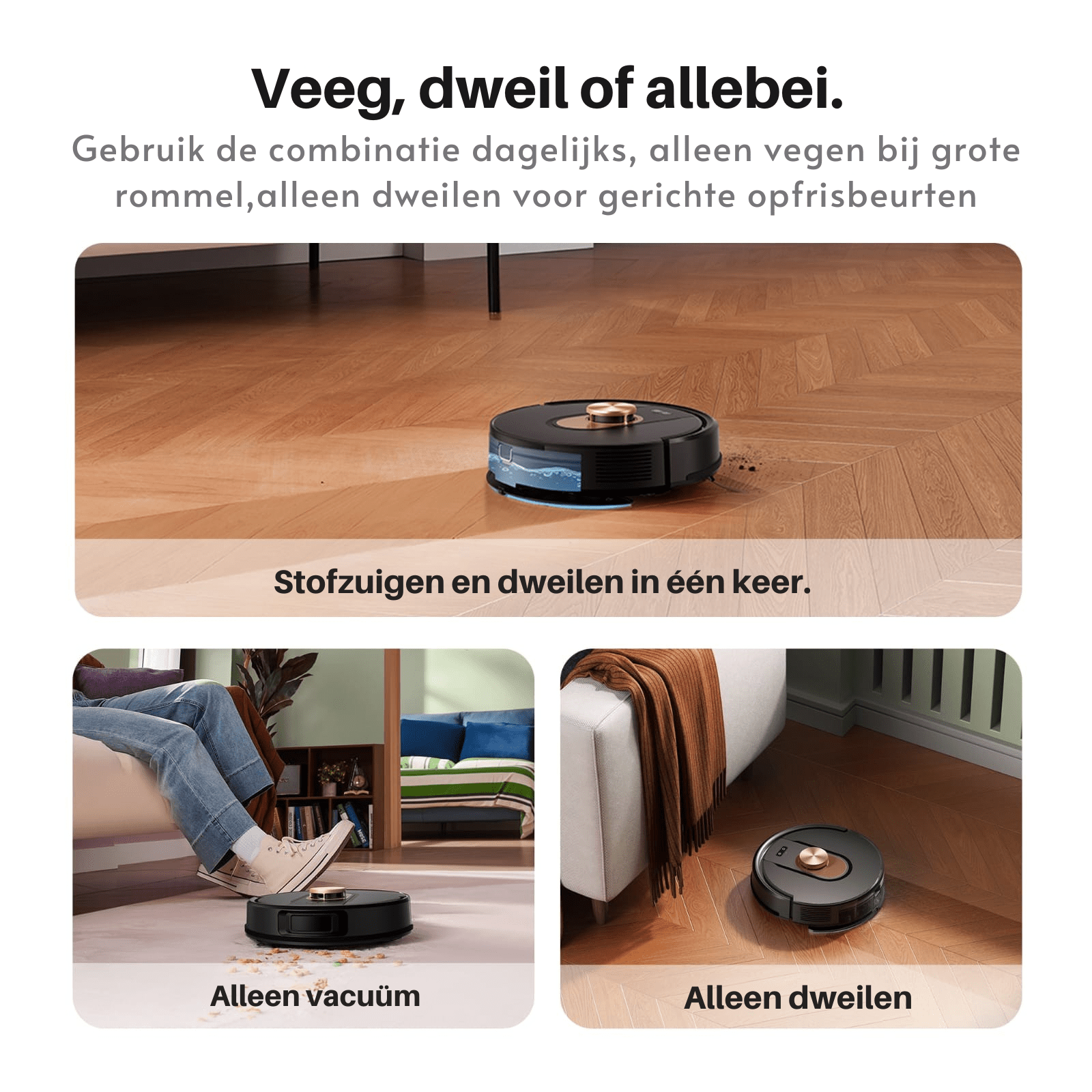 Vactidy Cleanova W9 Robot Vacuum – 9000 Pa, Smart LiDAR, Self - Empty - Robotmeester